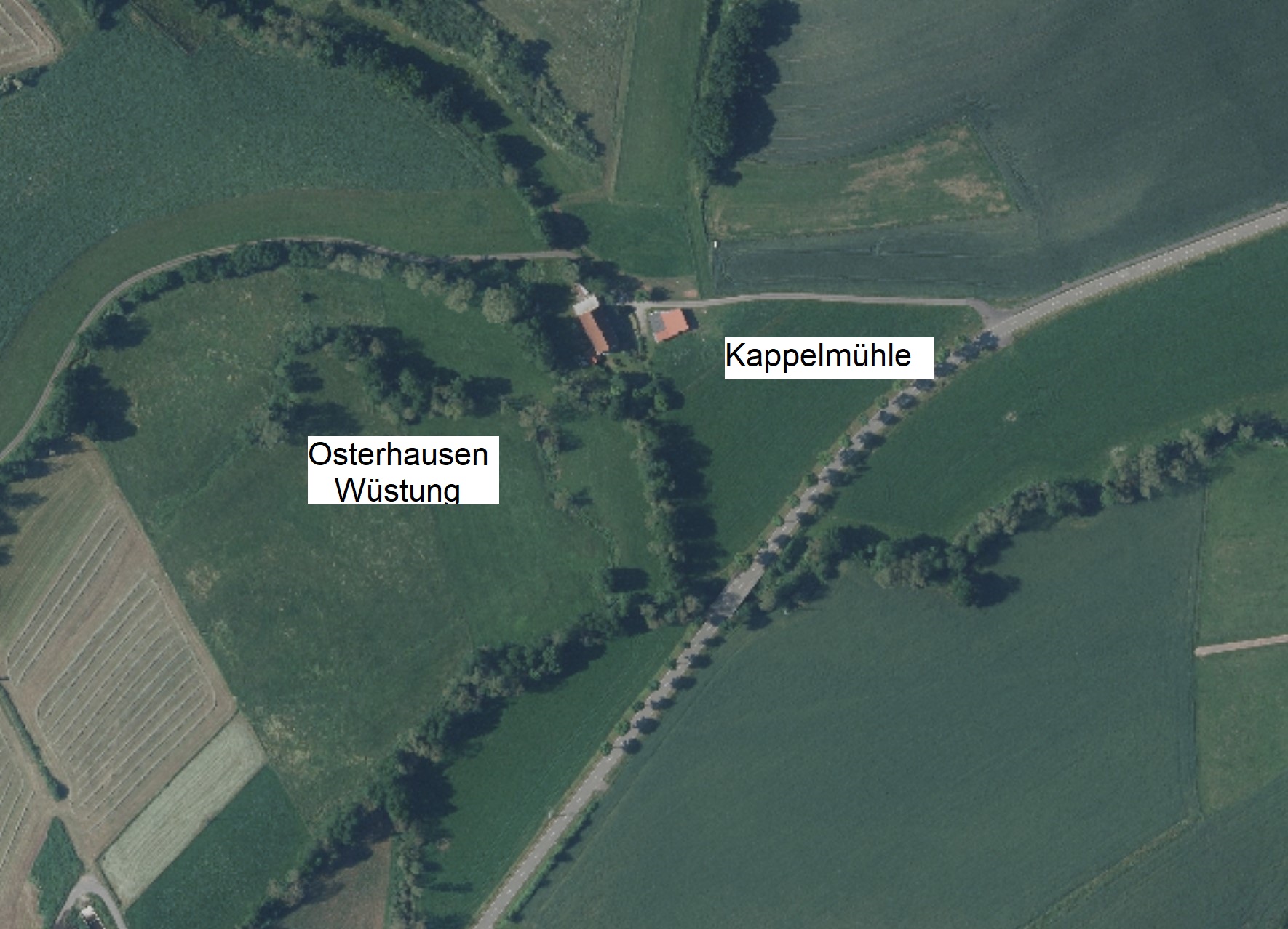 Kappelmühle und Osterhausen (Wüstung)